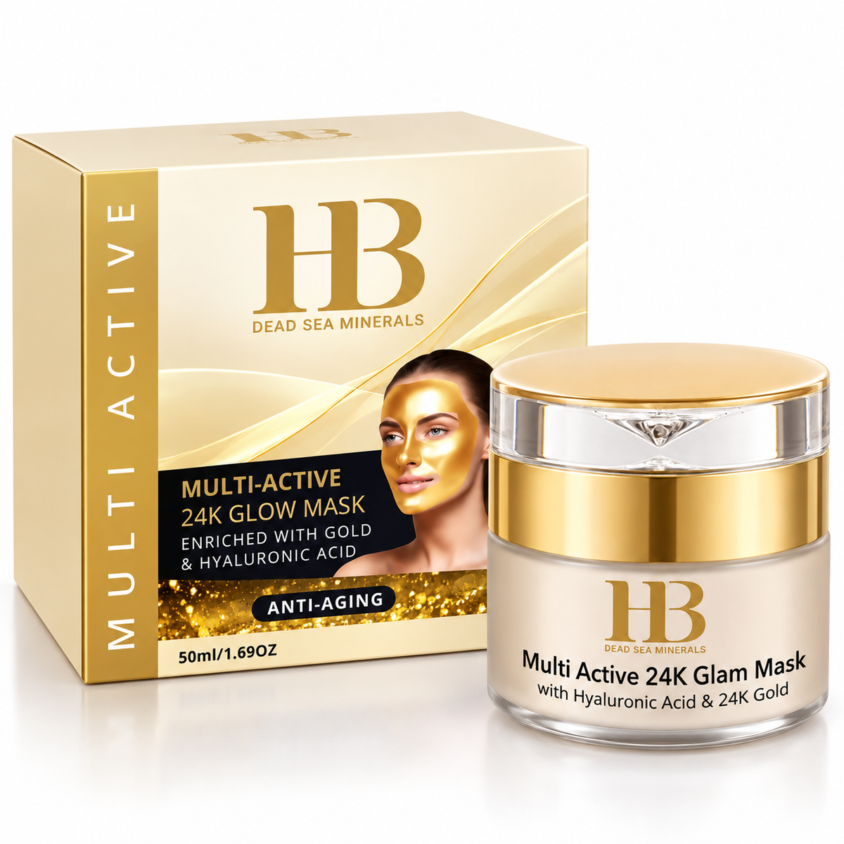 HB 24K Gold Gesichtsmaske Totes Meer Mineralien 50ml